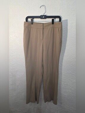 Ann Taylor Petite Curvy Beige Tan Straight Leg Dress Pants Trousers 8P